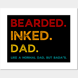 Bearded inked dad funny definition Posters and Art